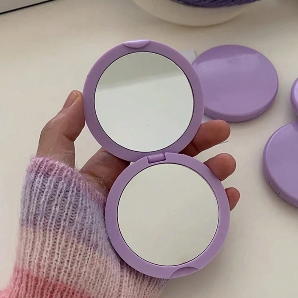 Compact Purple Makeup Mirror